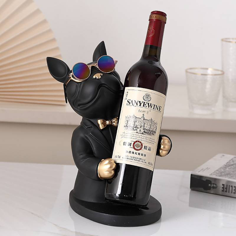 Frenchie wine bottle holder