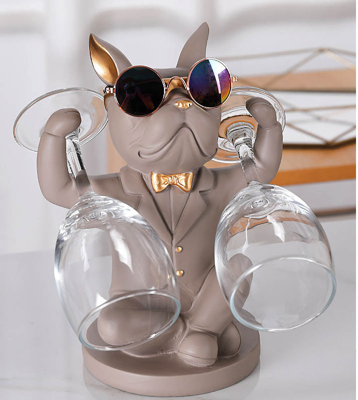 Frenchie wine glass holder