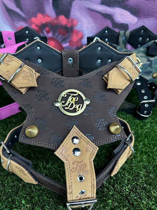 Top Dog Harness Brown and Tan