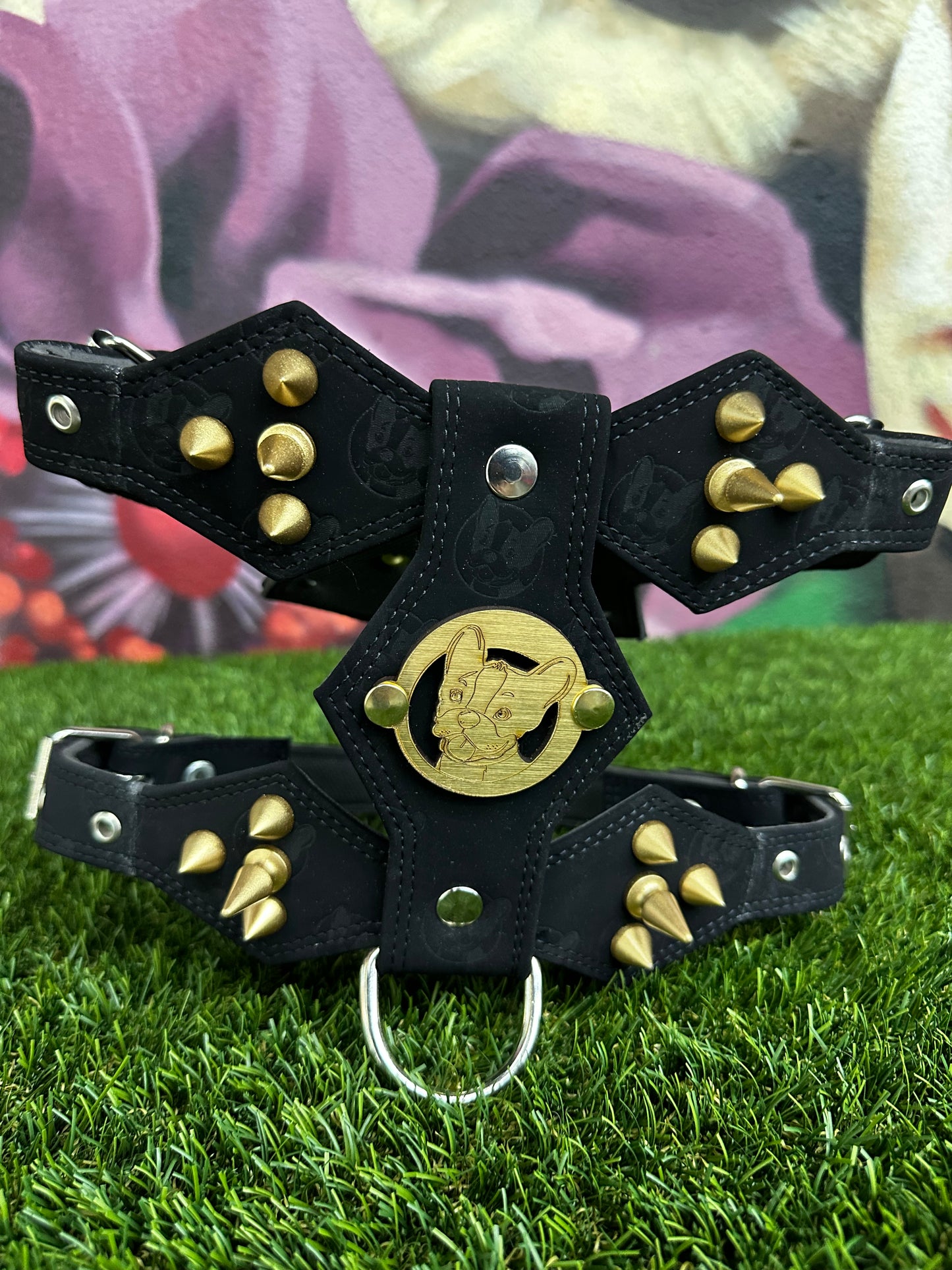 Top Dog Harness Black Suede