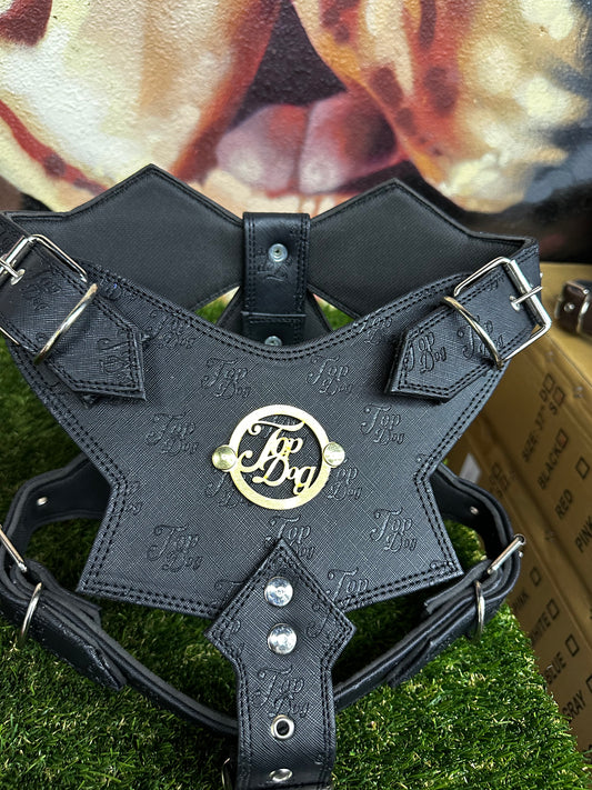 Top Dog Harness Black Leather